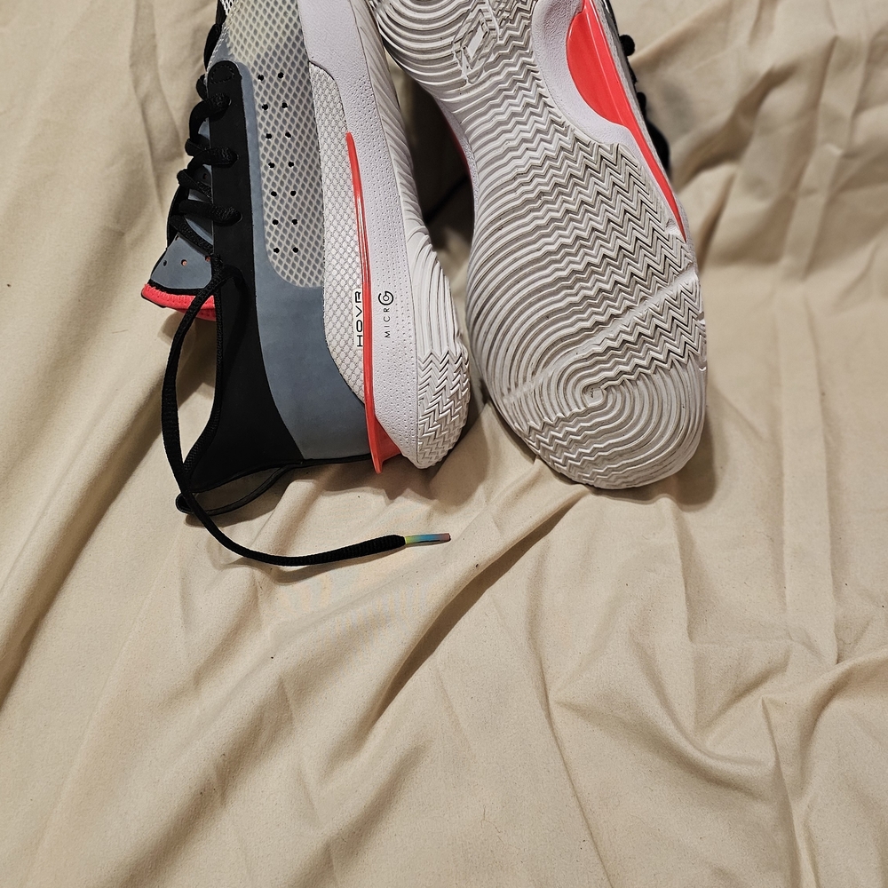 Steph Curry Under Armour Black and White Sneakers with Red Accents